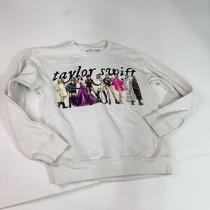 Taylor Swift Eras Tour Midnights Graphic Crew Pullover Sweatshirt White Medium